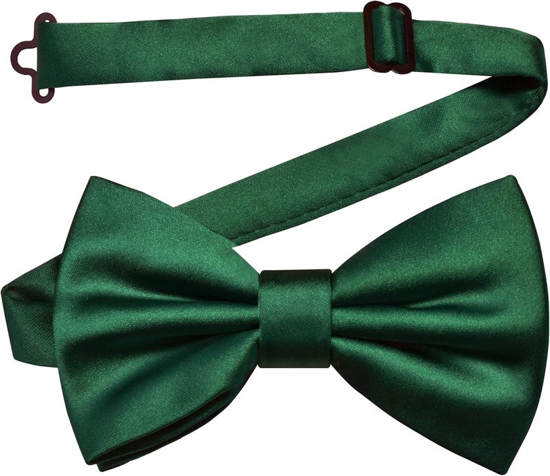 Branduce Solid Color Pre-tied Bow Tie and Pocket Square Lapel Pin Set for Men - Image 3